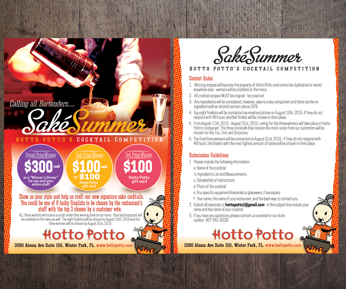 Diseño de Flyer por see why para Hotto Potto | Diseño #6596586