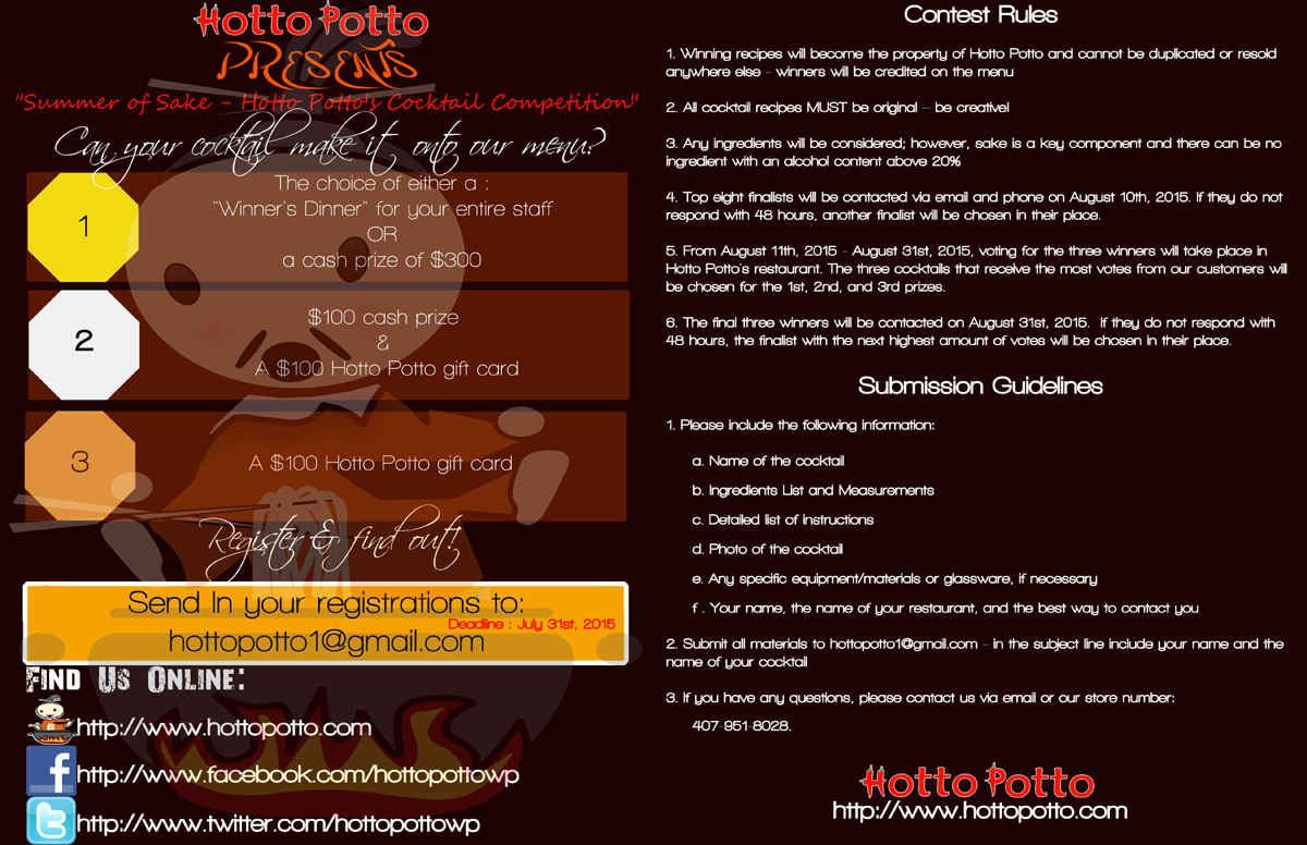 Flyer Design by Aura Designs for Hotto Potto | Design #6580885