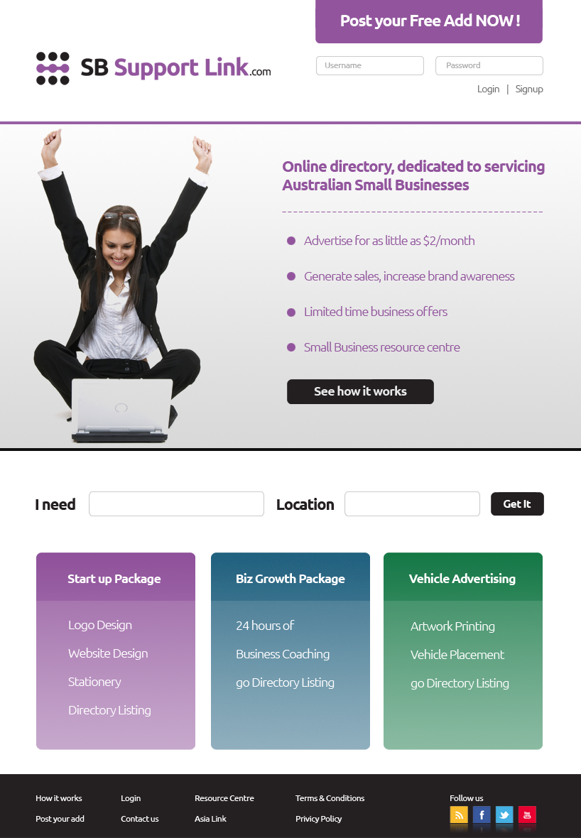 Web Design by Omee for Small Business Support Link | Design #1750667