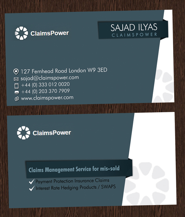 Business Card Design by Krishna Gupta for Claimspower | Design #6594575