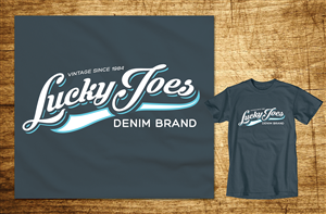 Lucky Joes Denim Brand, Iconic T-shirt Design | Diseño de Camiseta por CoffeeBreak88