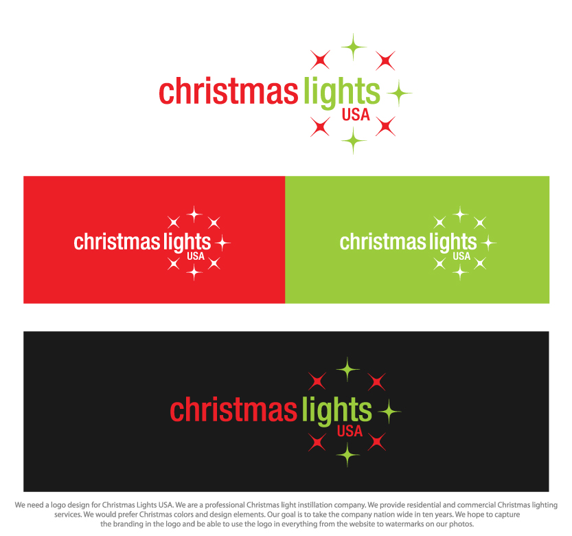 Logo Design by Colorflix™ for Christmas Lights USA | Design #6583767