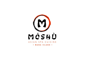 Móshù (bold 1st line), Asian Spa Cuisine (2nd line), Mana Island - Fiji (3rd line) | Logo Design by wonderland