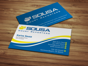 Re-design of business card for Sousa Court Reporters 