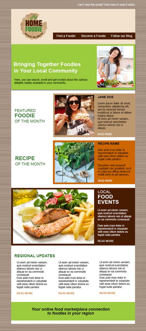 Newsletter Design by wanagaran for My Home Foodie | Design #6615395