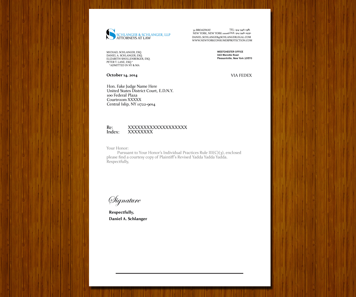 Letterhead Design by Monami Saikia Borah for Schlanger & Schlanger LLP | Design #6601277