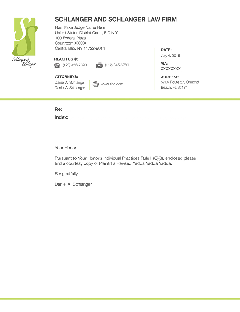 Letterhead Design by creativarc79 for Schlanger & Schlanger LLP | Design #6621891