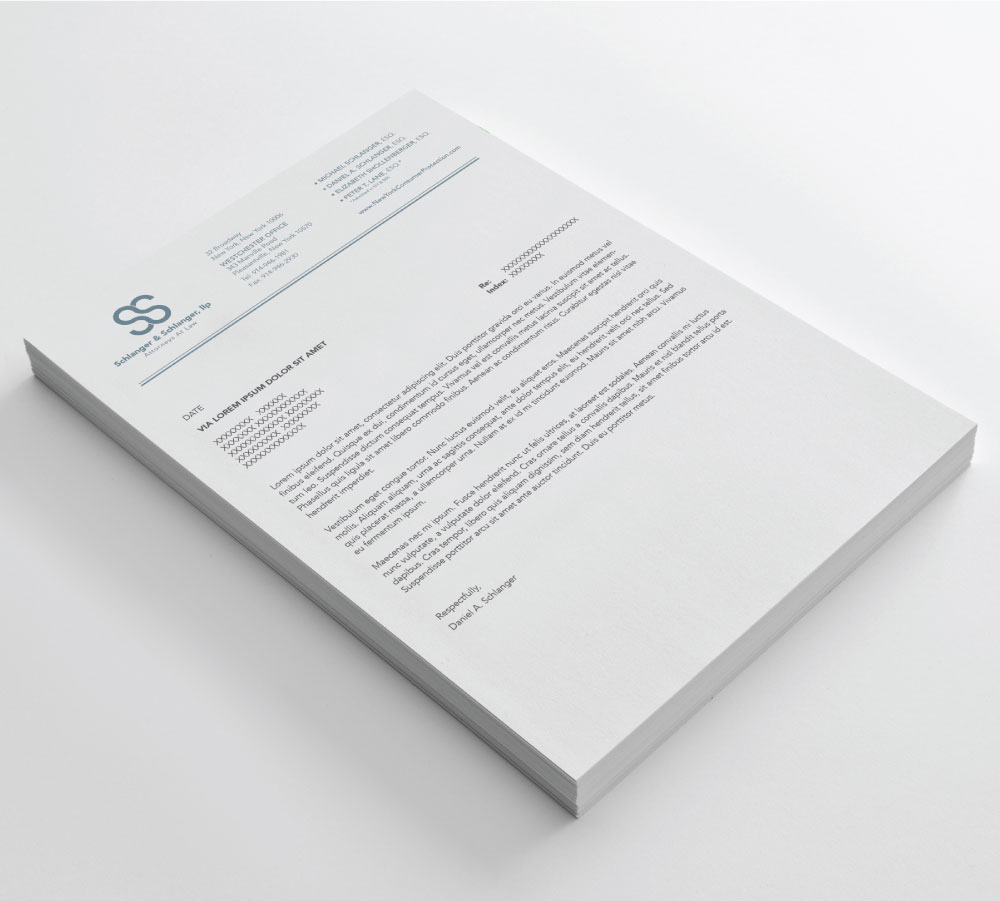 Letterhead Design by eleven for Schlanger & Schlanger LLP | Design #6599141