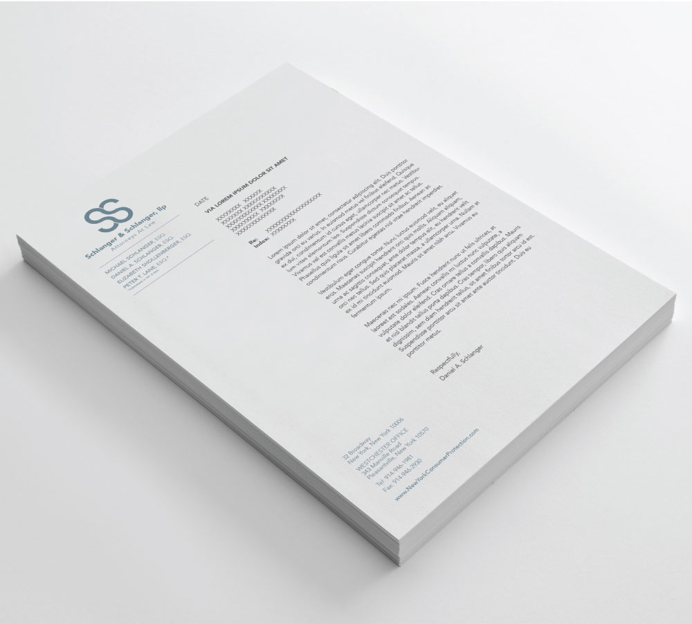 Letterhead Design by eleven for Schlanger & Schlanger LLP | Design #6599150