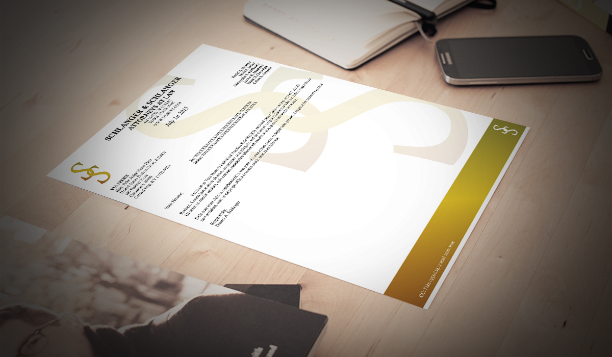Letterhead Design by South Coast Design for Schlanger & Schlanger LLP | Design #6592672