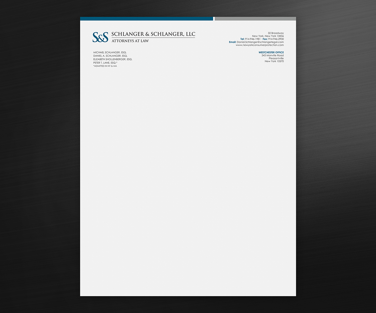 Letterhead Design by logodentity for Schlanger & Schlanger LLP | Design #6596344