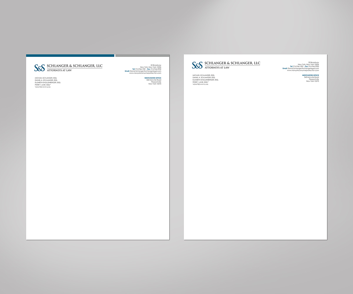 Letterhead Design by logodentity for Schlanger & Schlanger LLP | Design #6601406
