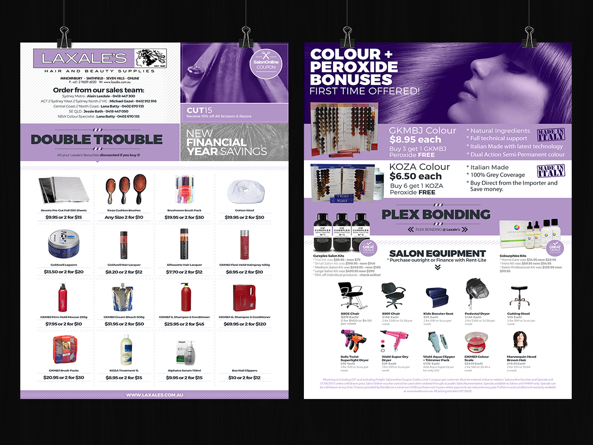 Flyer Design by Double10_Designer for Laxales Hair and Beauty Supplies | Design #6619342