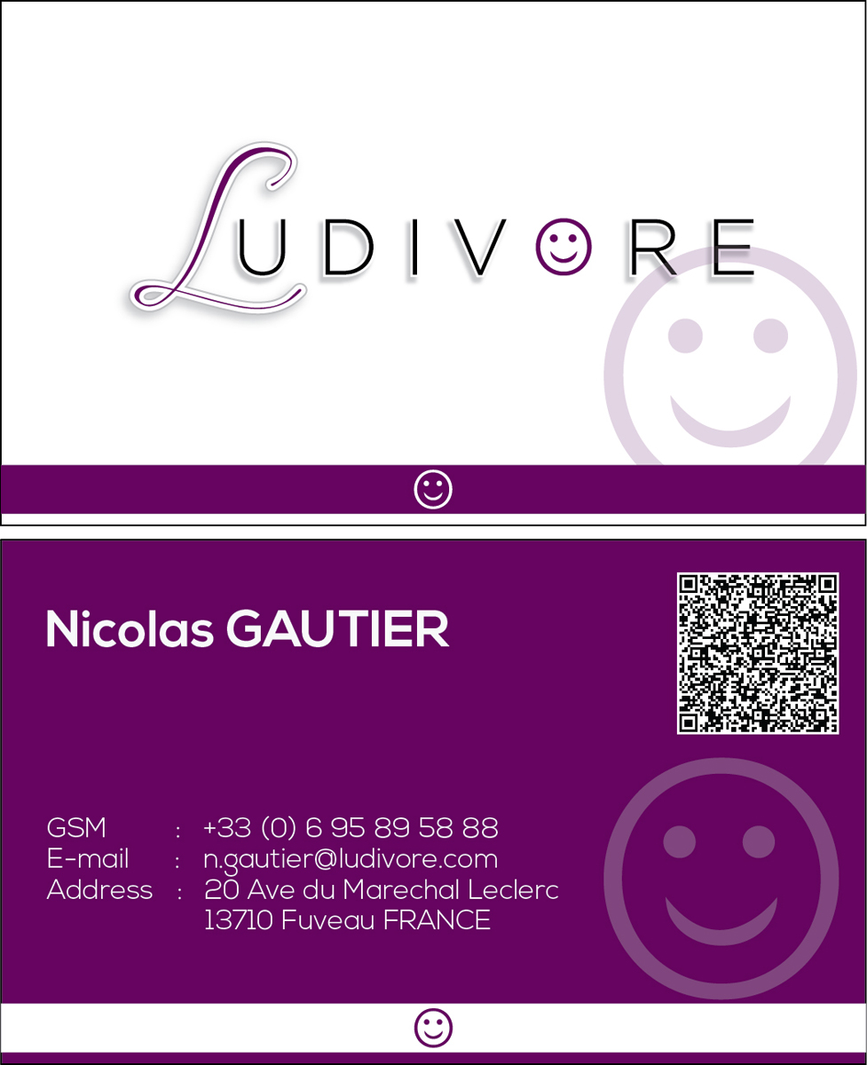 Business Card Design by CHETHAN for Ludivore | Design #1761494