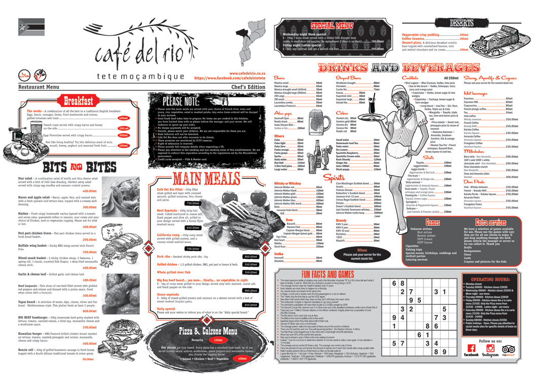 Menu Design by The Freelance Designer for Cafe Del Rio | Design #6660625
