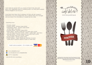 Menu Design by ChinthakaJanu123 for Cafe Del Rio | Design #6668034