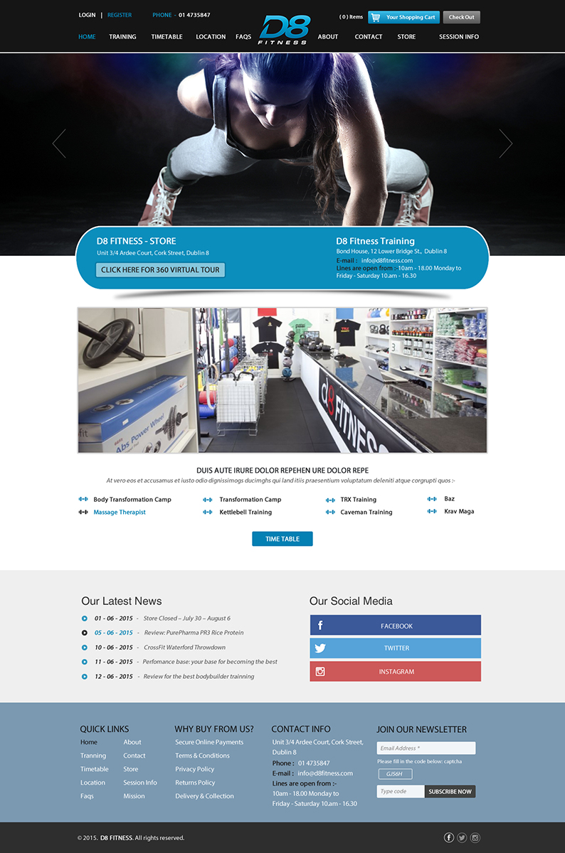 Web Design by Anooshaa Kachhia for D8 Fitness | Design #6633841