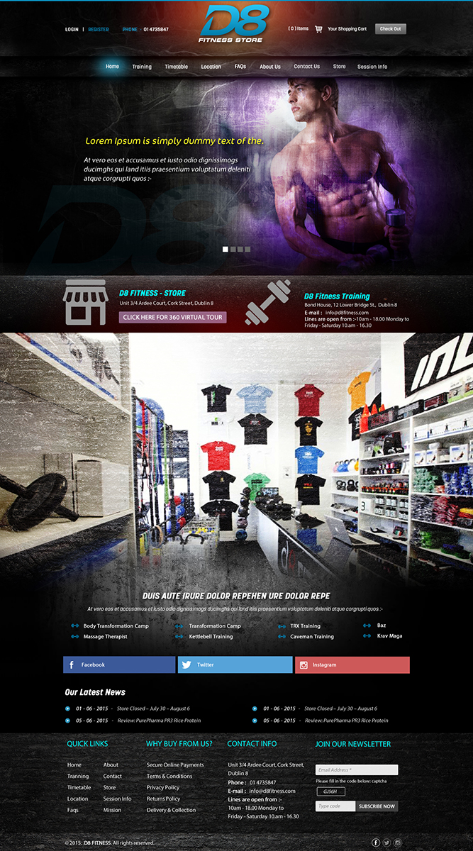 Web Design by Anooshaa Kachhia for D8 Fitness | Design #6633847