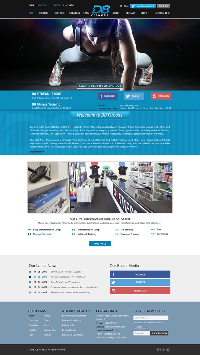 Web-Design von Anooshaa Kachhia für D8 Fitness | Design #6637691