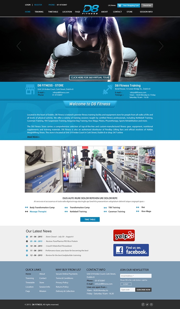 Web Design by Anooshaa Kachhia for D8 Fitness | Design #6637807