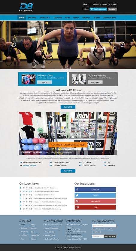 Web Design by Anooshaa Kachhia for D8 Fitness | Design #6641451