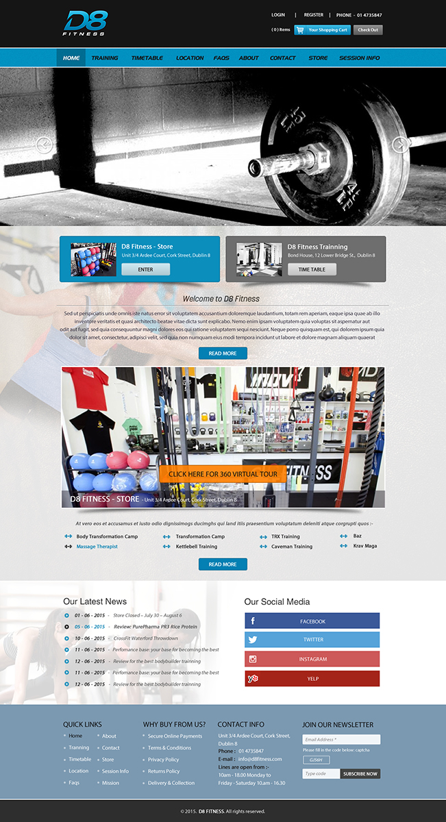 Web-Design von Anooshaa Kachhia für D8 Fitness | Design #6646224