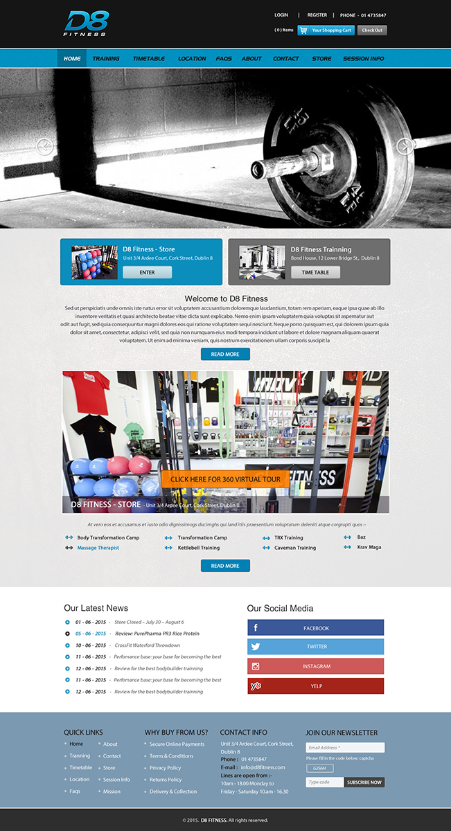 Web Design by Anooshaa Kachhia for D8 Fitness | Design #6646225