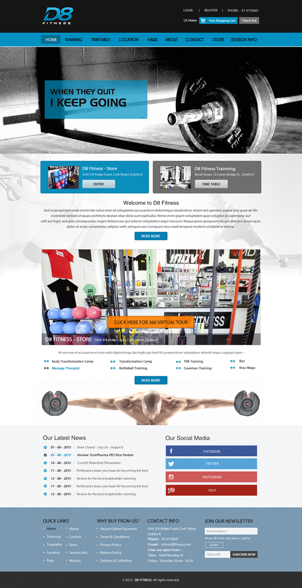 Web Design by Anooshaa Kachhia for D8 Fitness | Design #6648175