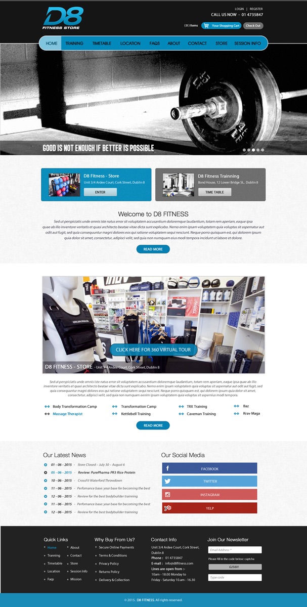 Web Design by Anooshaa Kachhia for D8 Fitness | Design #6658136