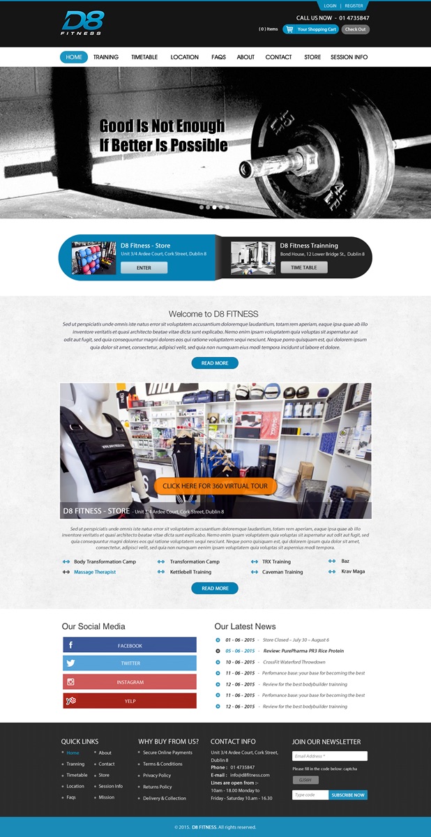 Web-Design von Anooshaa Kachhia für D8 Fitness | Design #6658140