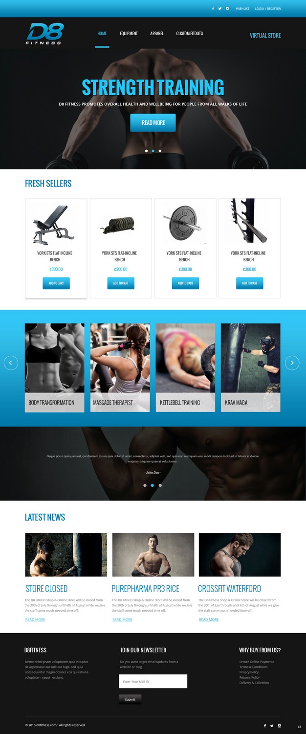 Web Design by pb for D8 Fitness | Design #6619565