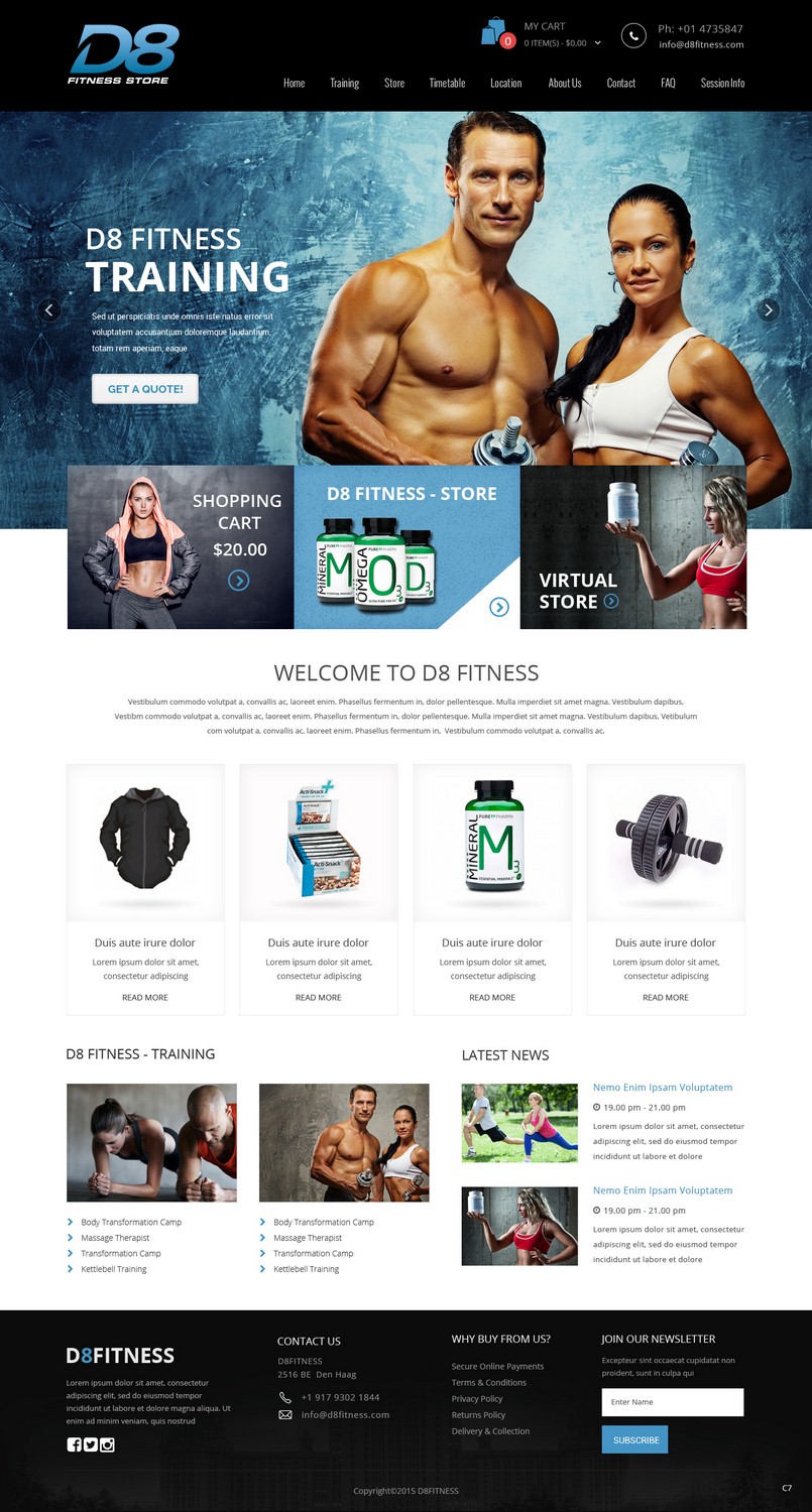 Web Design by pb for D8 Fitness | Design #6619571