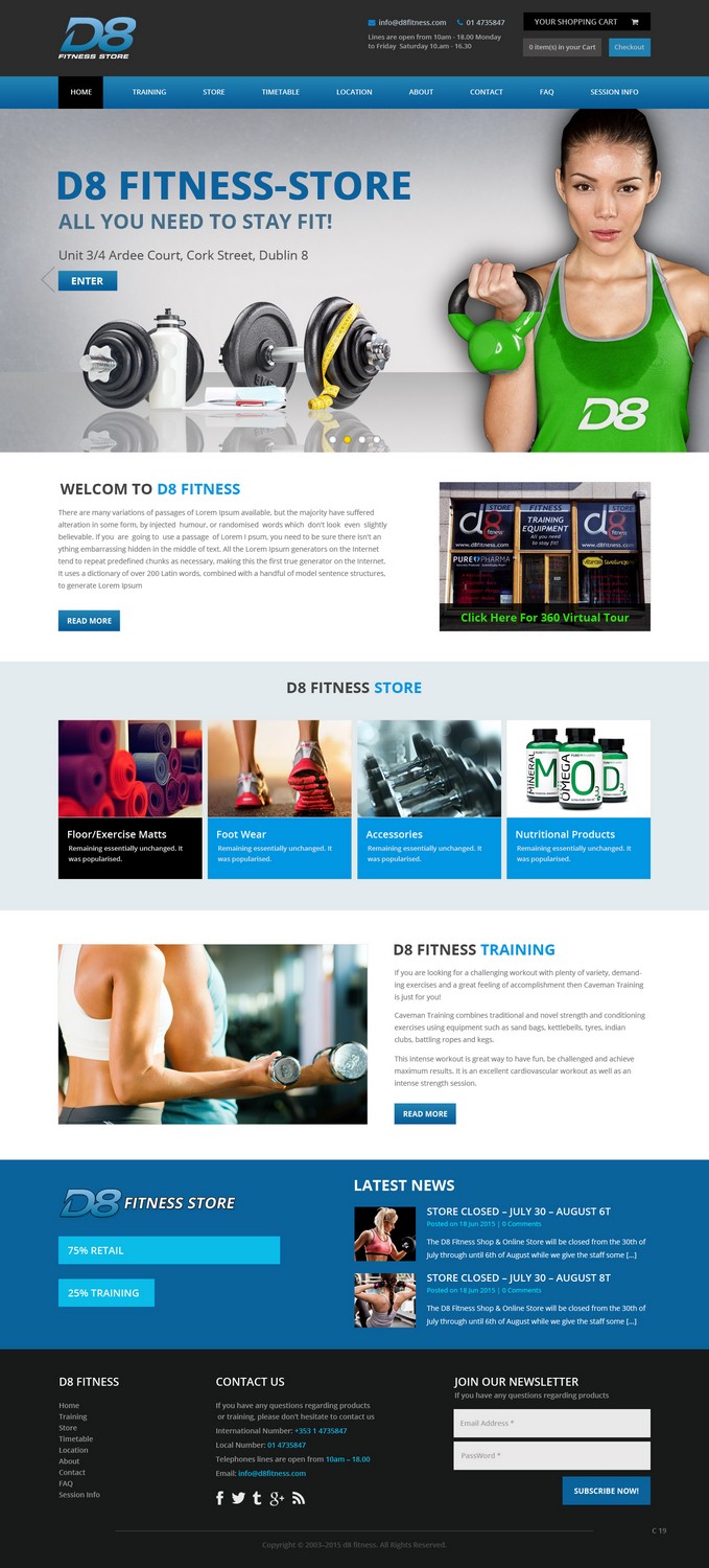 Web Design by pb for D8 Fitness | Design #6619580
