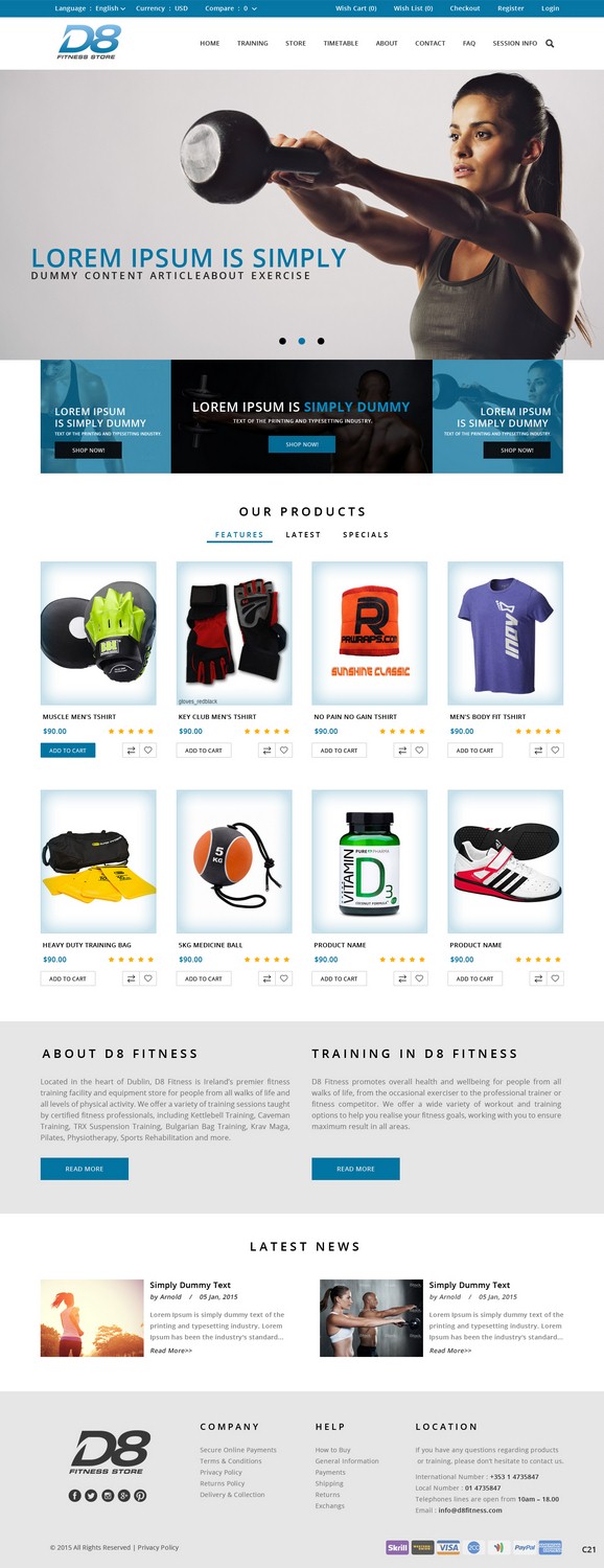 Web Design by pb for D8 Fitness | Design #6619591