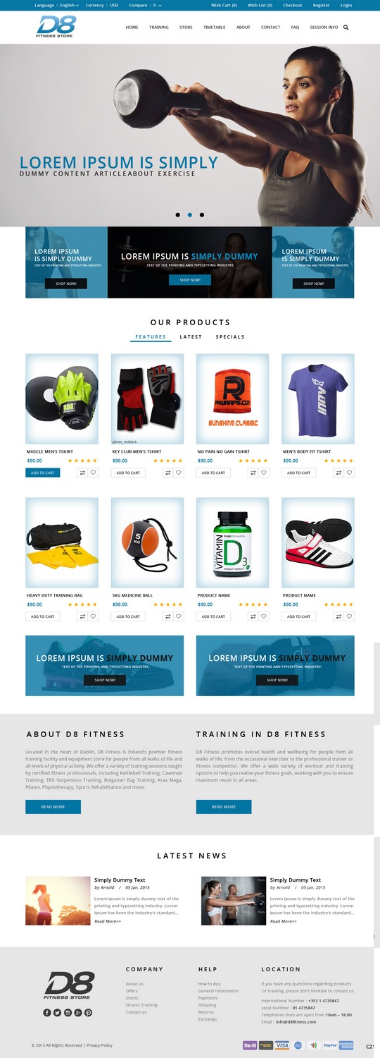 Web Design by pb for D8 Fitness | Design #6619599