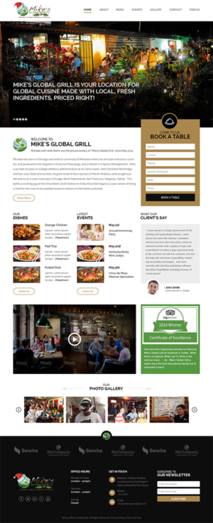 Web Design by RupalTechno for Mike''s Global Grill | Design: #6695650
