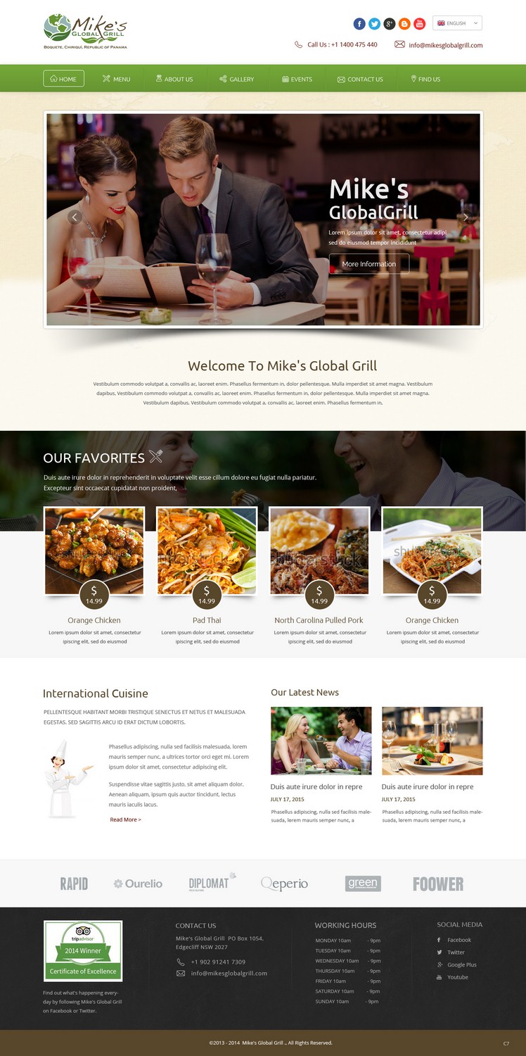 Web-Design von pb für Mike''s Global Grill | Design #6642151
