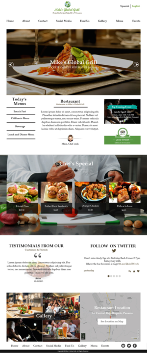 Web Design by Shinas for Mike''s Global Grill | Design: #6805538