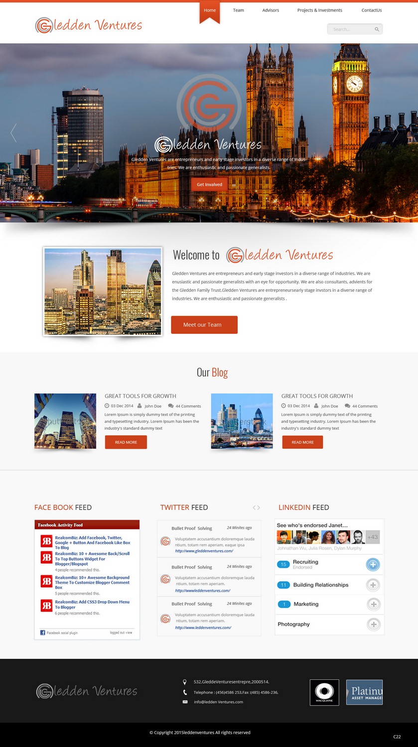 Web Design by pb for Gledden Ventures | Design #6642023