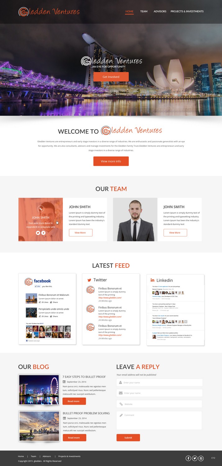 Web Design by pb for Gledden Ventures | Design #6642031
