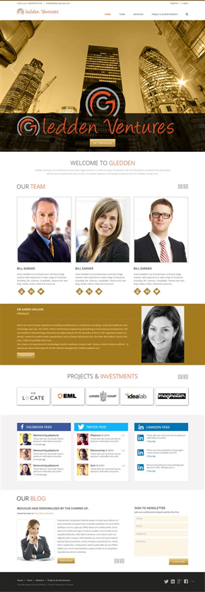 Web Design by pb for Gledden Ventures | Design: #6642047