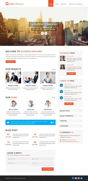 Web Design by pb for Gledden Ventures | Design: #6642062