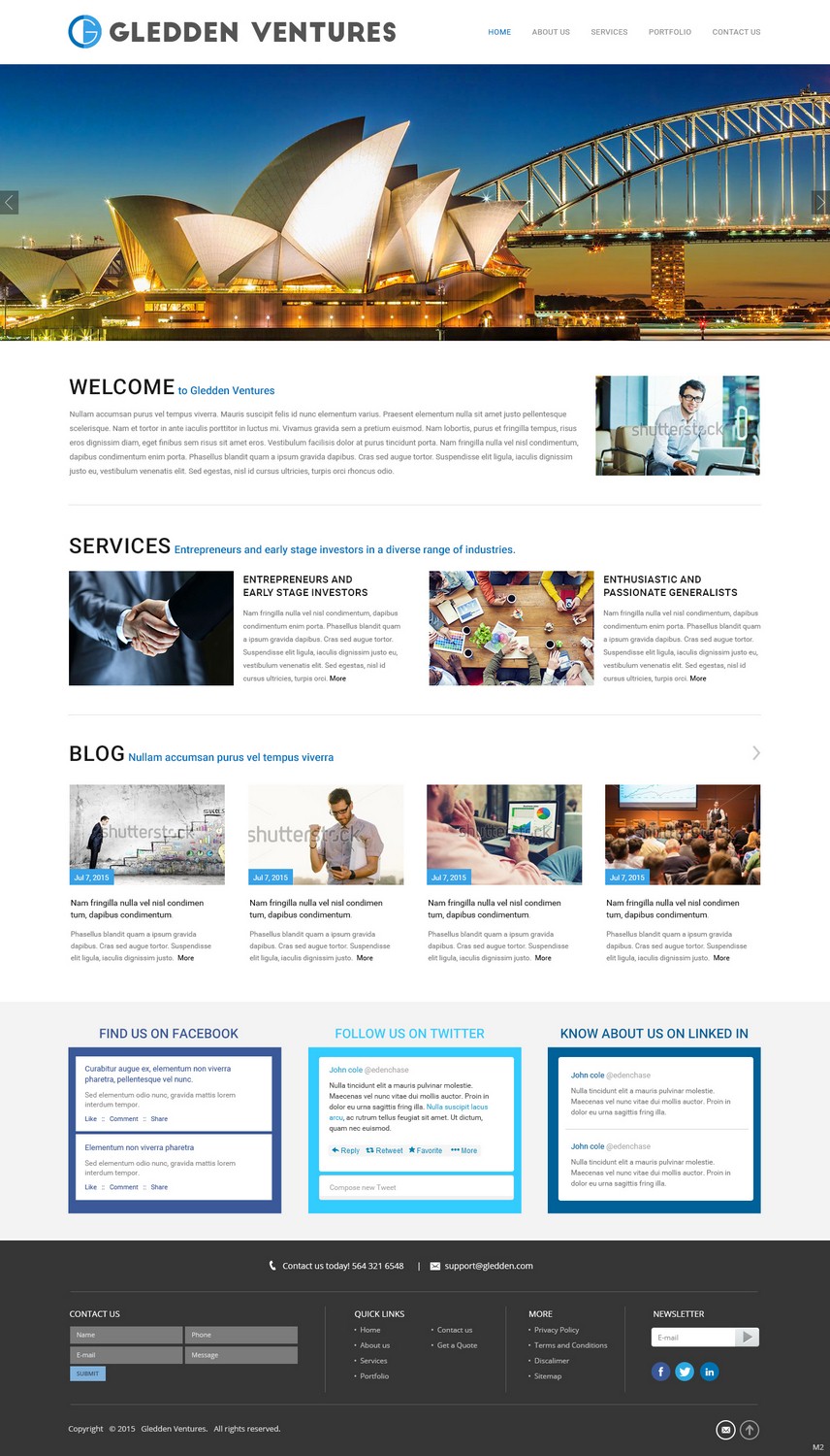 Web Design par pb pour Gledden Ventures | Design #6642070