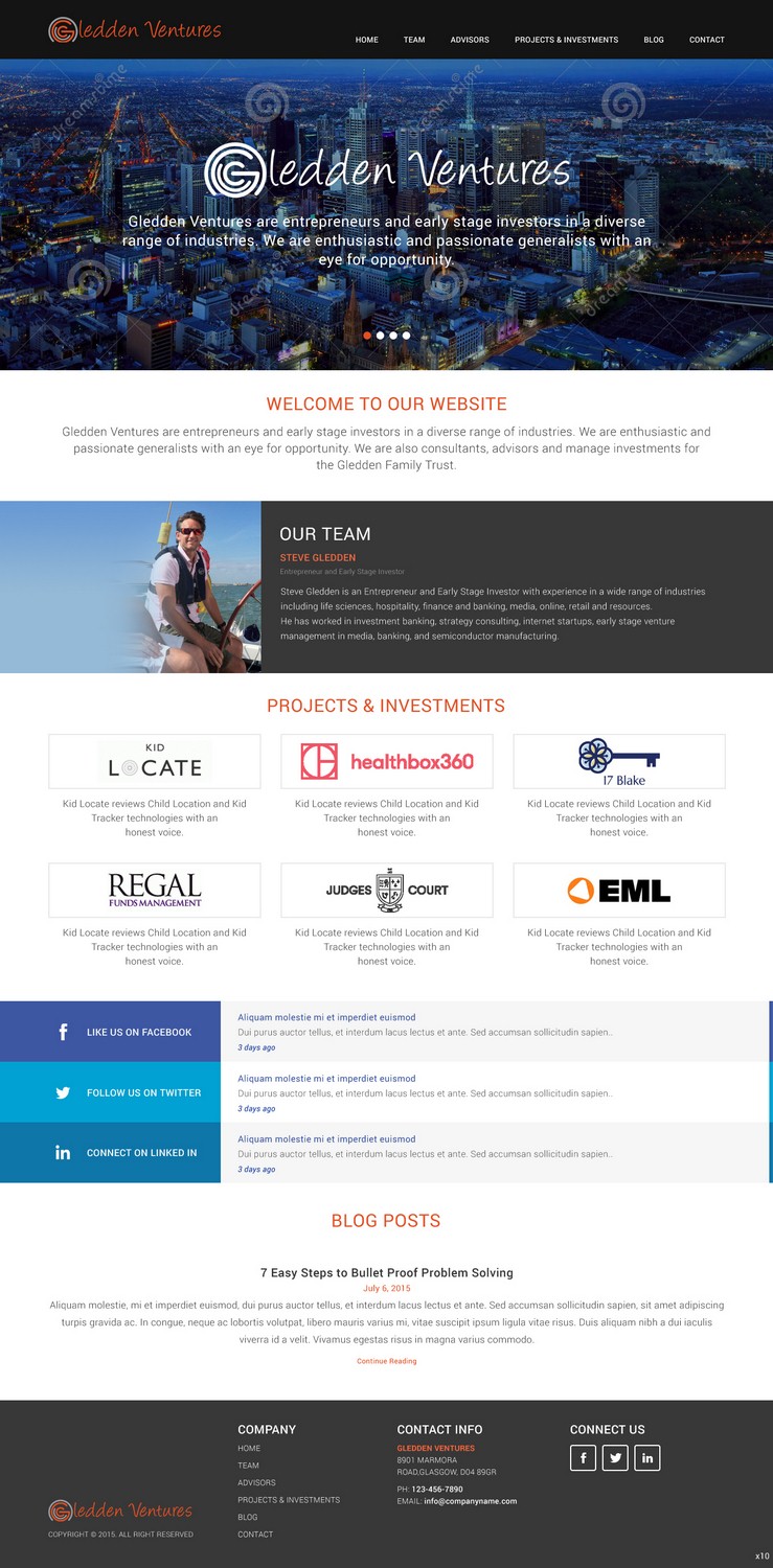 Web Design by pb for Gledden Ventures | Design #6651732