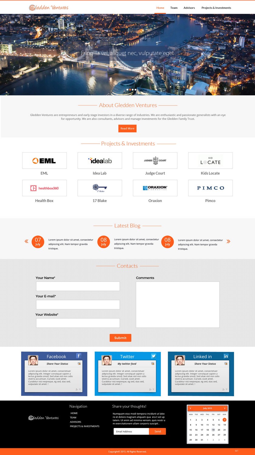 Web Design by pb for Gledden Ventures | Design #6651739