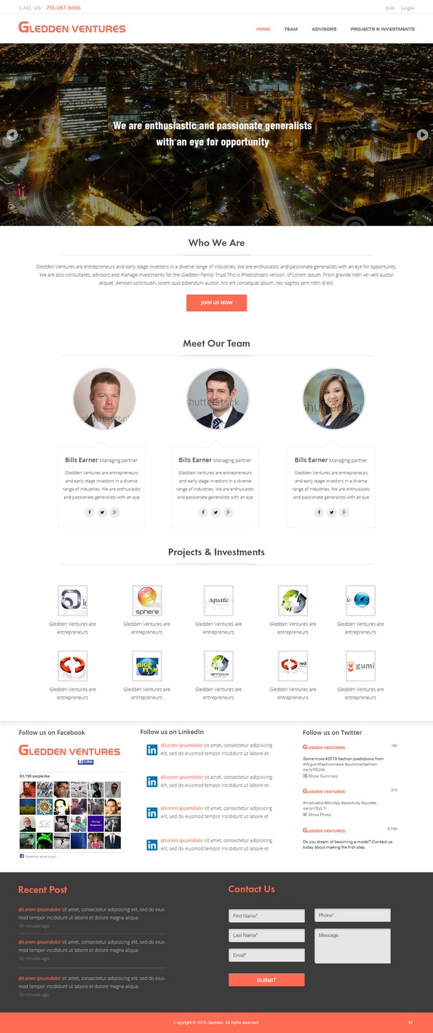 Web Design par pb pour Gledden Ventures | Design #6651750