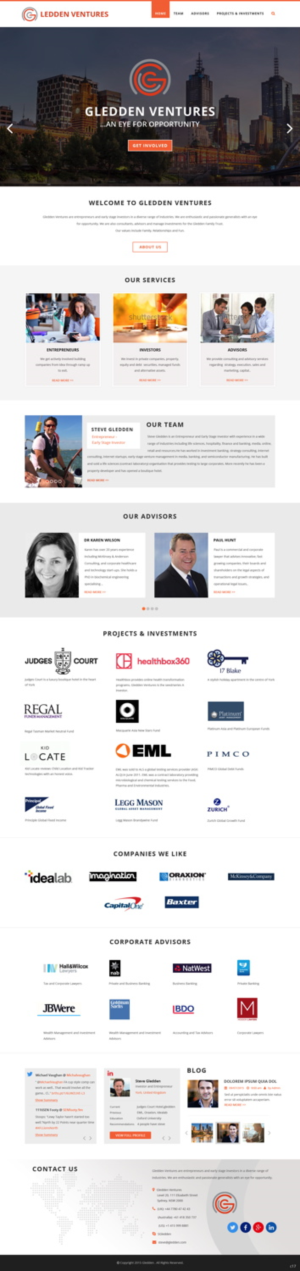 Web Design by pb for Gledden Ventures | Design #6787721