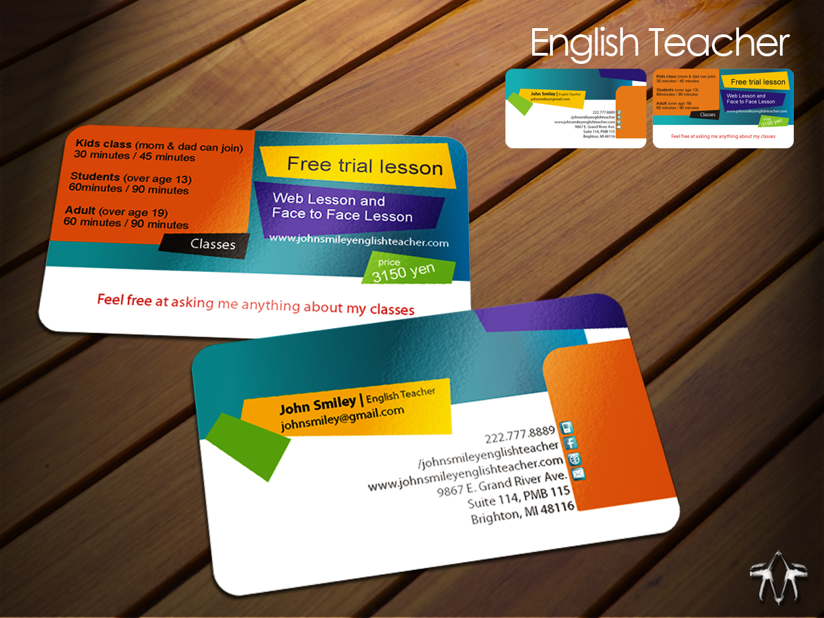 Masculine, Conservative, Business Business Card Design for a Within Business Cards For Teachers Templates Free