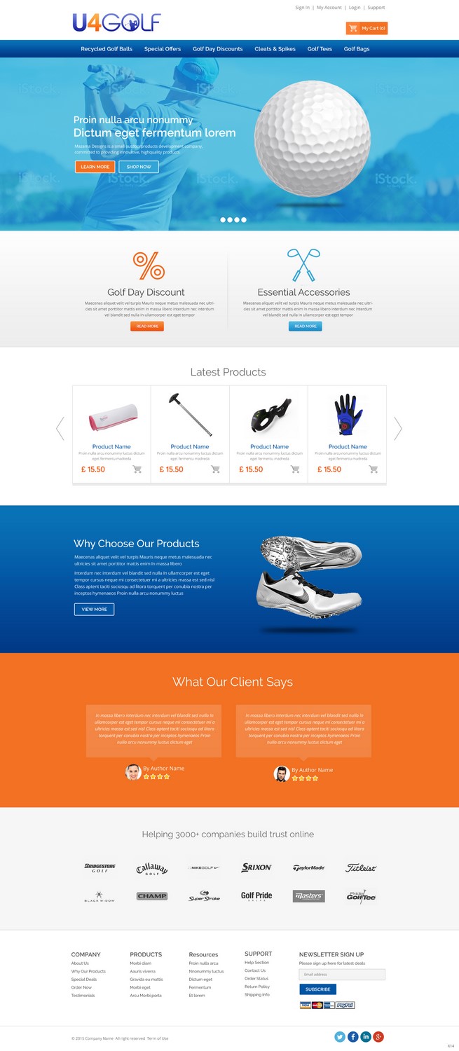 Diseño de BigCommerce por pb para u4golf Ltd | Diseño #6656029
