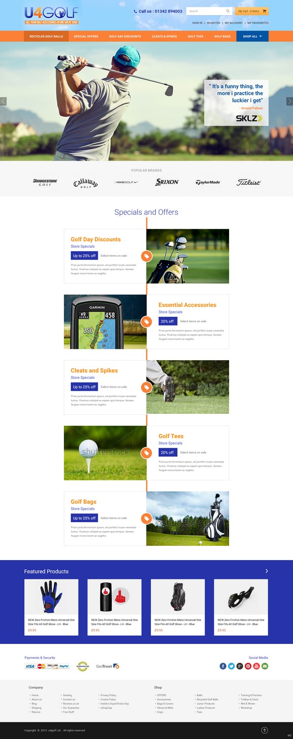 Diseño de BigCommerce por pb para u4golf Ltd | Diseño #6656032